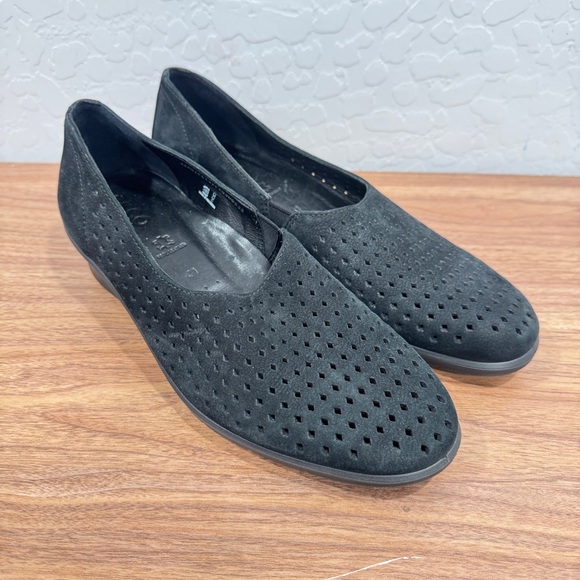Ecco Shoes - ECCO Felicia Womens 41 10/10.5 Loafers Perforated Leather Slip On Wedge Comfort